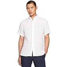 Tommy Hilfiger XL Skjorter Tommy Hilfiger Skjorte Pigment Dyed Linen RF Shirt S/S Hvid