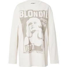 Topshop Cold Shoulder Tøj Topshop Ecrufarvet langærmet skater-T-shirt med officiel Blondie-grafik-Hvid