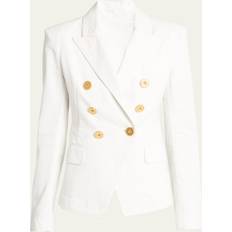Balmain 6-Button Denim Jacket white