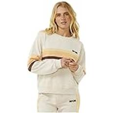 Rip Curl Dame Tøj Rip Curl Revival Pannelled Womens Crew Fleece Oatmeal Marle-Small
