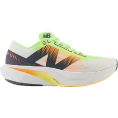 New Balance 4 - 42 ½ - Dame Løbesko New Balance FuelCell Rebel v4 W - White/Bleached Lime Glo/Hot Mango
