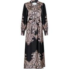 Dame - Lange kjoler - Polyester - Sort Neo Noir Nova Paisley Border Dress - Black