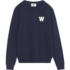 Wood Wood Sweatere Wood Wood Tay AA Patch Knit Sweater - Navy