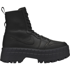 Nike 10 - Dame Støvler Nike Air Jordan 1 Brooklyn - Black/Flat Pewter