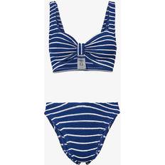 Blå - Polyester Bikinisæt Hunza G Navy Bonnie Bikini Navy/White Stripe UNI