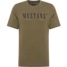 Mustang Bomuld Tøj Mustang t-shirt regular fit halbarm-shirt Grün