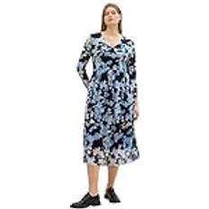 Tom Tailor Damen 1041301 Kleid, 34757-Blue Geometric Print, 48/Grande
