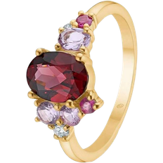 Mads Z Guld Ringe Mads Z Four Seasons Autumn Ring - Gold/Garnet/Amethyst/Sapphire/Ruby