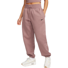 32 - Bomuld - Pink Bukser & Shorts Nike Women's Sportswear Phoenix Fleece Oversized Sweatpants - Smokey Mauve/Black