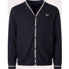 Fred Perry Trøjer Fred Perry Contrast-Tipped Cotton-Piqué Cardigan Black