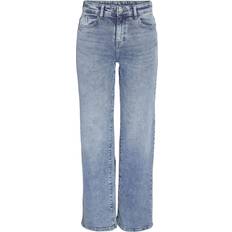 Noisy May Dame - Habitbukser Bukser & Shorts Noisy May Yolanda Normal Waisted Wide Leg Jeans - Light Blue Denim