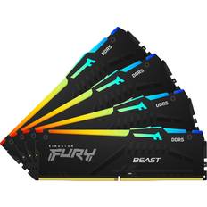 128 GB - DDR5 RAM Kingston Fury Beast RGB Black DDR5 5200MHz 4x32GB ECC (KF552C40BBAK4-128)