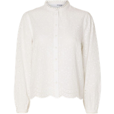Selected Overdele Selected Tatiana English Embroidery Shirt - Bright White