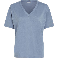 Dame - Hør - XXL T-shirts & Toppe Tommy Hilfiger V-Neck Relaxed T-shirt - Blue Coal