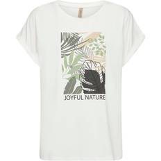 Soyaconcept T-shirts & Toppe Soyaconcept Marica 281 T-shirt Natur Print Grøn-XL