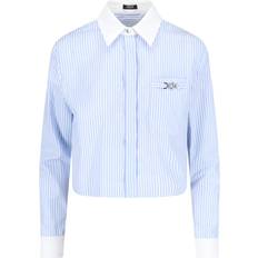 Versace Skjorter Versace Blue & White Striped Shirt 2VE30 Pastel BlueWhi IT