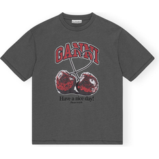 Rund hals - XXS T-shirts Ganni Future Relaxed Cherry T-Shirt - Volcanic Ash