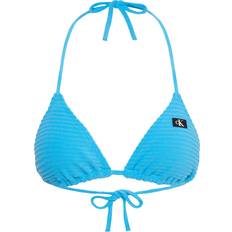 Blå - Polyester Bikinitoppe Calvin Klein Swim Monogram Rib Triangle Bikini Top, Blue