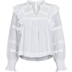 Bomuld - Dame - Hoodies Overdele Neo Noir Aurika S Voile Blouse - White