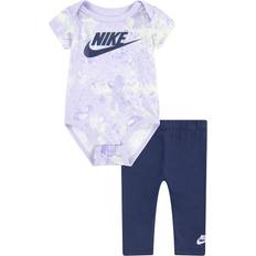 Nike 6-9M Børnetøj Nike Girls Purple Cotton Babysuit Set