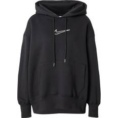 Nike Unisex Overtøj Nike Sort hættetrøje med mellemstort Swoosh-logo-Black