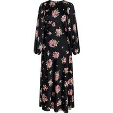 Dame - Lange kjoler - Polyester - Sort Neo Noir Ilba Flower Bunch Dress - Black