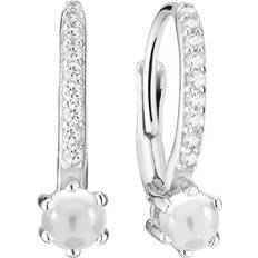 Sif Jakobs Hoop-øreringe - Perler - Sølv Sif Jakobs Rimini Altro Earrings - Silver/Transparent/Pearls