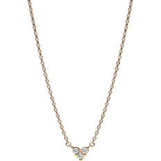 Pandora Guldbelagt Halskæder Pandora Triple Stone Heart Collier Necklace - Gold/Transparent