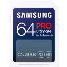 Samsung 64 GB - SDXC Hukommelseskort Samsung PRO Ultimate SDXC Class 10 UHS-I U3 V30 200/100MB/s 64GB