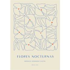 Paper Collective Flores Nocturnas 01 Blue/Grey Plakat 50x70cm