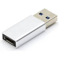 Kabeladaptere - Sølv - USB A-USB C Kabler Nördic C-OTG 3.2 Gen2 USB A - USB C Adapter M-F