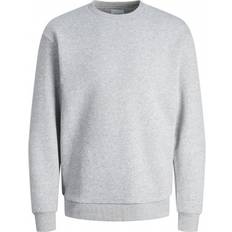 Jack & Jones Rund hals Sweatere Jack & Jones Plain Crew Neck Sweatshirt - Grey/Light Grey Melange