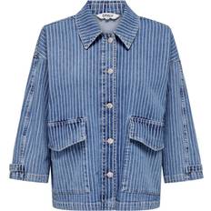 32 - Dame - Udendørsjakker Overtøj Only Kirsi Oversize Denim Shirt - Blue/Light Blue Denim