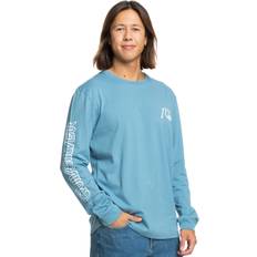 Quiksilver Bomuld T-shirts & Toppe Quiksilver Men's Mens Original Co Long Sleeve T-Shirt Blue Shadow 42/Regular blue shadow