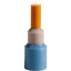 Hay Blå Lysestager, Lys & Dufte Hay Pillar Medium Blue Stearinlys 25cm