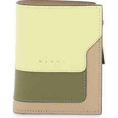 Marni multicolored saffiano leather bi-fold wallet - os Beige os