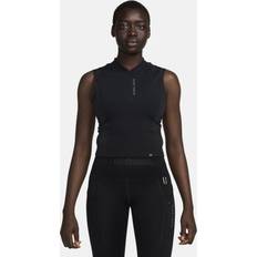 Dame - Høj krave - L Toppe Nike Trail Women's Dri-FIT 1/4-Zip Running Tank Top Black Polyester UK 16–18