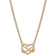 Pandora Guldbelagt Halskæder Pandora Sparkling Infinity Heart Collier Necklace - Gold/Transparent