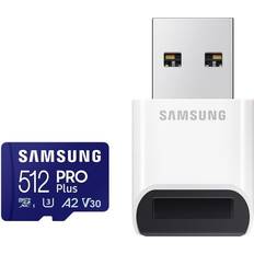 512 GB - USB 3.0/3.1 (Gen 1) Hukommelseskort & USB Stik Samsung PRO Plus Class10 UHS-I U3 V30 A2 180/130MB/s 512GB +SD adapter