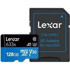 LEXAR 128 GB - microSDXC Hukommelseskort LEXAR High Performance microSDXC Class 10 UHS-I U3 A1 95/45MB/s 128GB (633x) +SD adapter