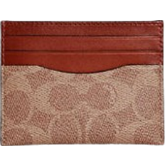 Coach Card Case In Signature - Pebble Leather/Tan/Rust