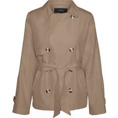 Brun - Korte kjoler - Polyester Tøj Vero Moda Zoa Jacket - Brown/Silver Mink
