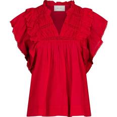 36 - Dame - XL Overdele Neo Noir Jayla S Voile Top - Red