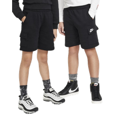 Nike Big Kid's Sportswear Club Fleece Cargo Shorts - Black/Black/White