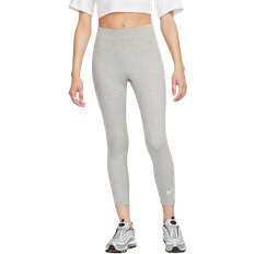 Bomuld - Dame Leggings Nike Women's Sportswear Classic High-Waisted 7/8 Leggings - Dark Grey Heather/Sail