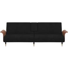 vidaXL Velor Black Sofa 224cm