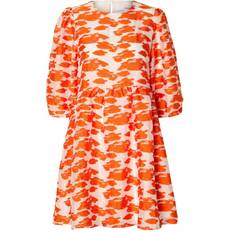 Korte kjoler - Orange - Rund hals Selected Printed Mini Dress - Orangeade