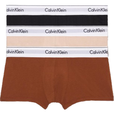Calvin Klein Dame Underbukser Calvin Klein Modern Cotton Stretch Natural Low Rise Trunks 3 pack - Black/Warm Bronze/Cedar
