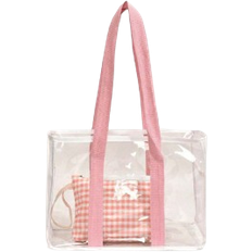 Shein Tote Bag & Shopper tasker Shein Casual PVC Transparent Single-Shoulder Tote Bag Simple Beach Bag,Perfect For Music Festival, Literary Shopping Bag & Book Bag For Women Or Students, Perfect For Books,Shopping And More