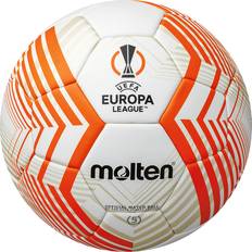 Læder Fodbolde Molten UEFA Europa League Match Ball 22/23 - White/Orange/Silver